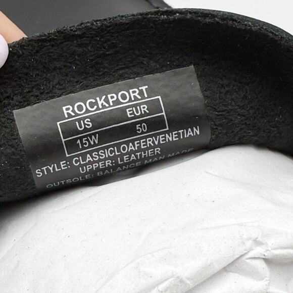 Rockport Mens Classic Lite Venetian Loafers US 15 Wide Black Leather NIB - Picture 13 of 13